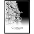 Chicago Illinois City Map Poster - GroovyGrove