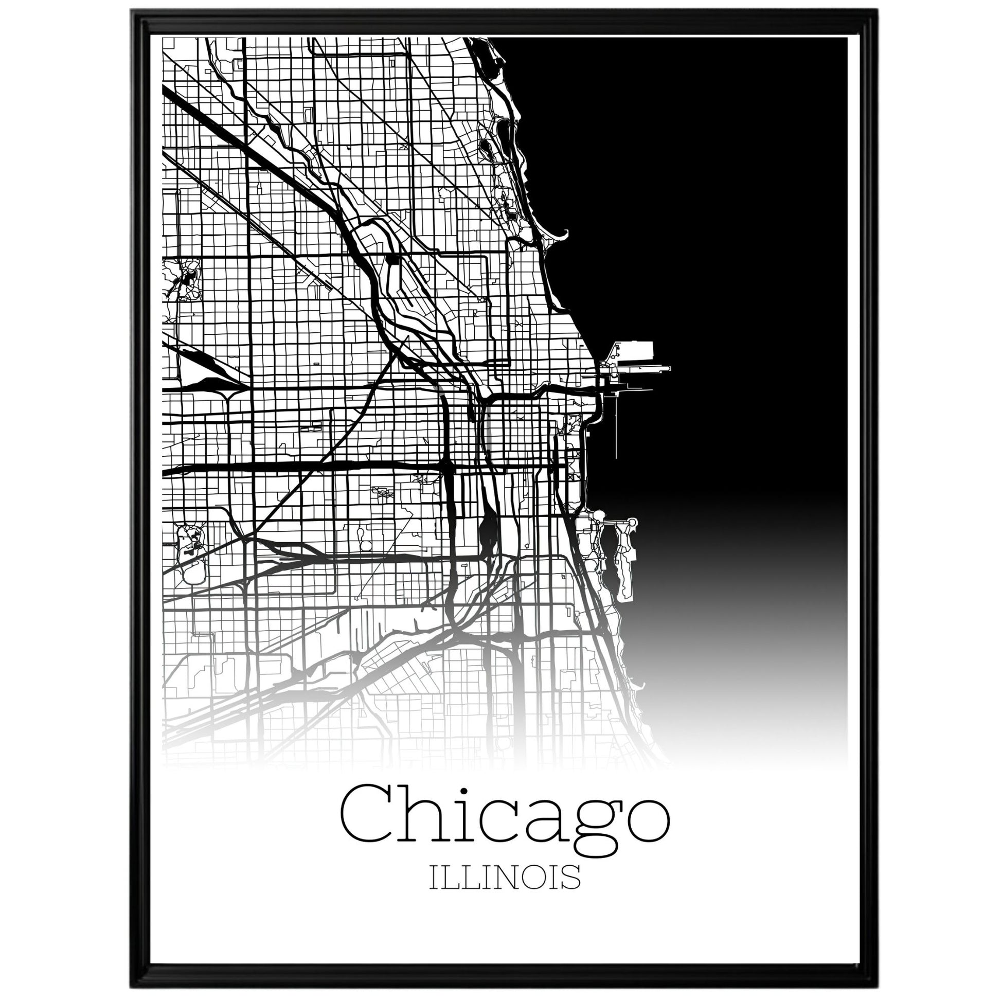 Chicago Illinois City Map Poster - GroovyGrove