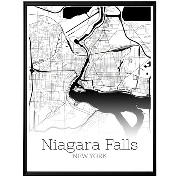 Niagara Falls New York City Map Poster - GroovyGrove