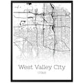 West Valley City Utah Map Poster - GroovyGrove