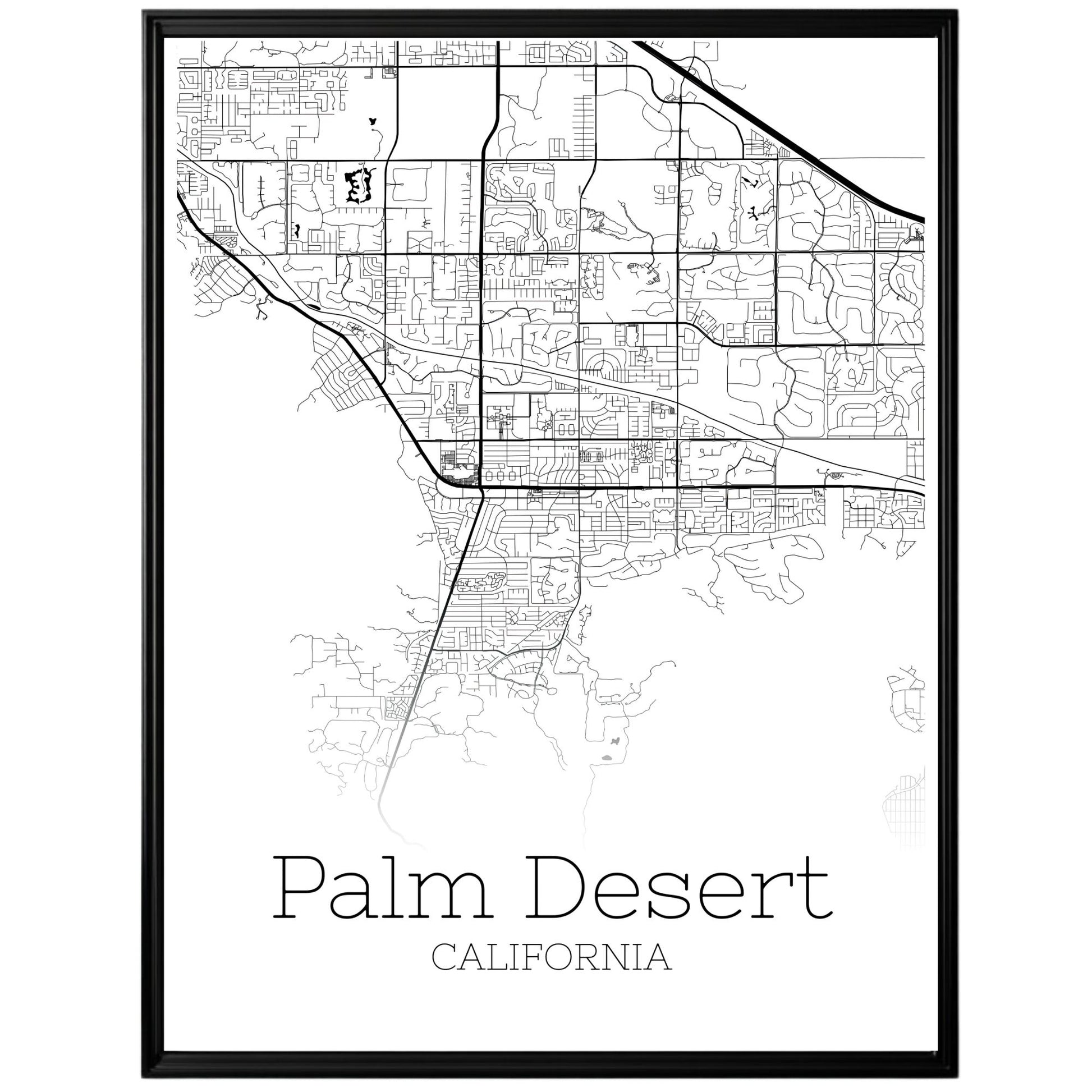 Palm Desert California City Map Poster - GroovyGrove