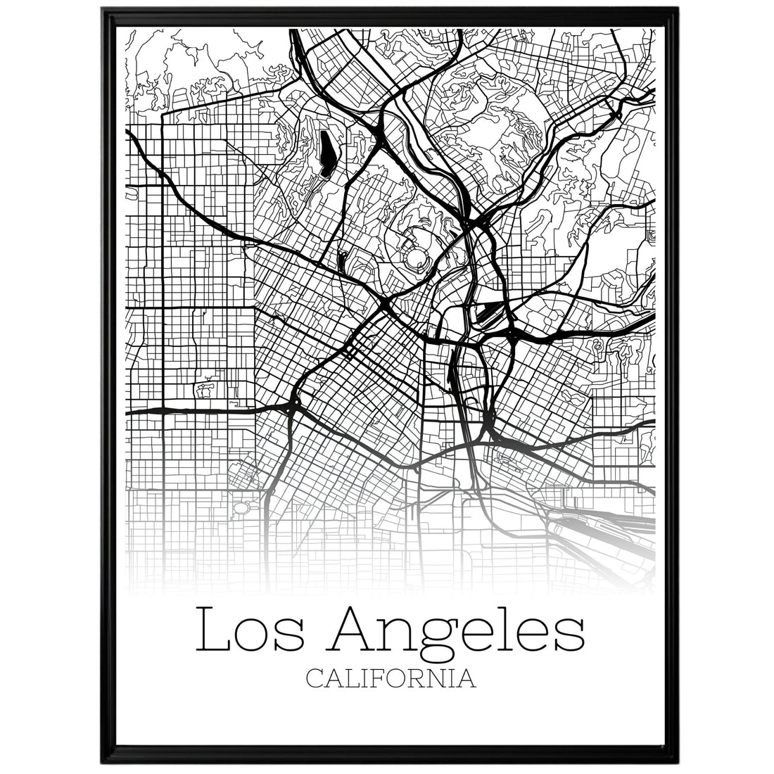 Los Angeles California City Map Poster - GroovyGrove