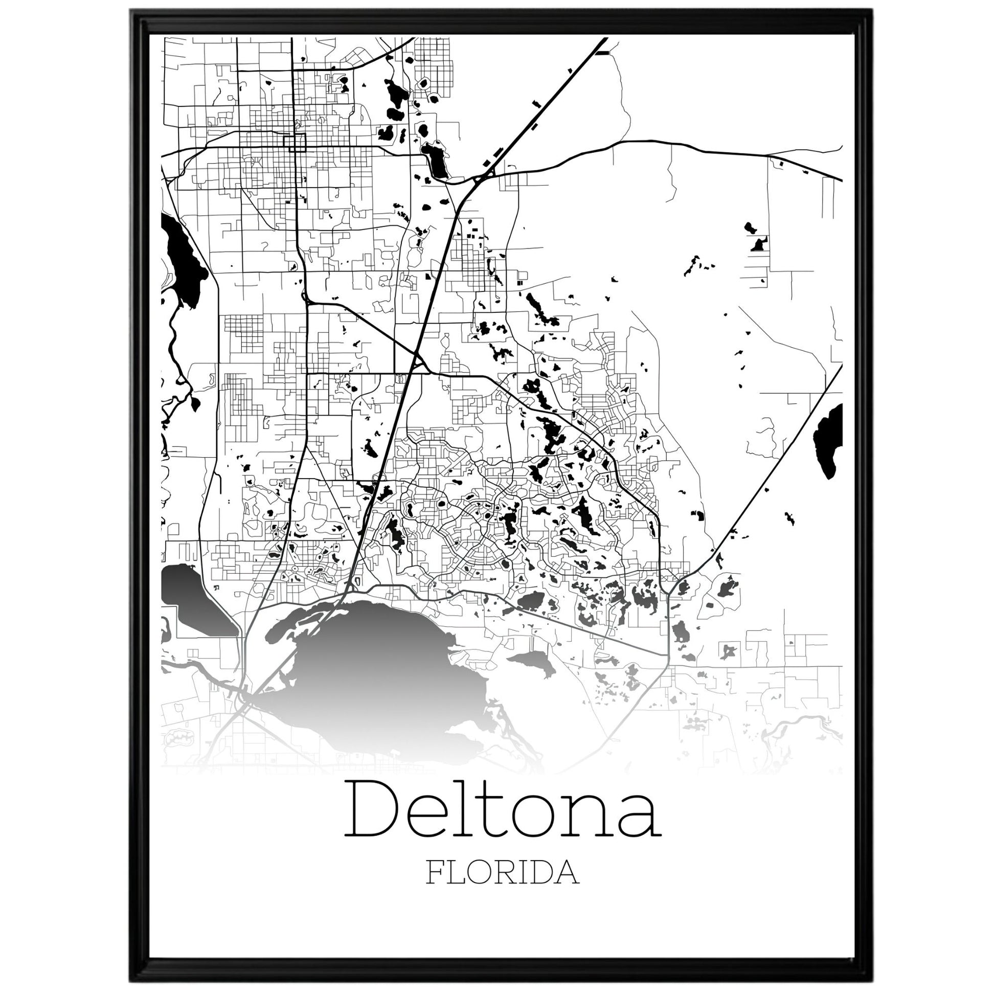 Deltona Florida City Map Poster - GroovyGrove