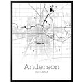 Anderson Indiana City Map Poster - GroovyGrove