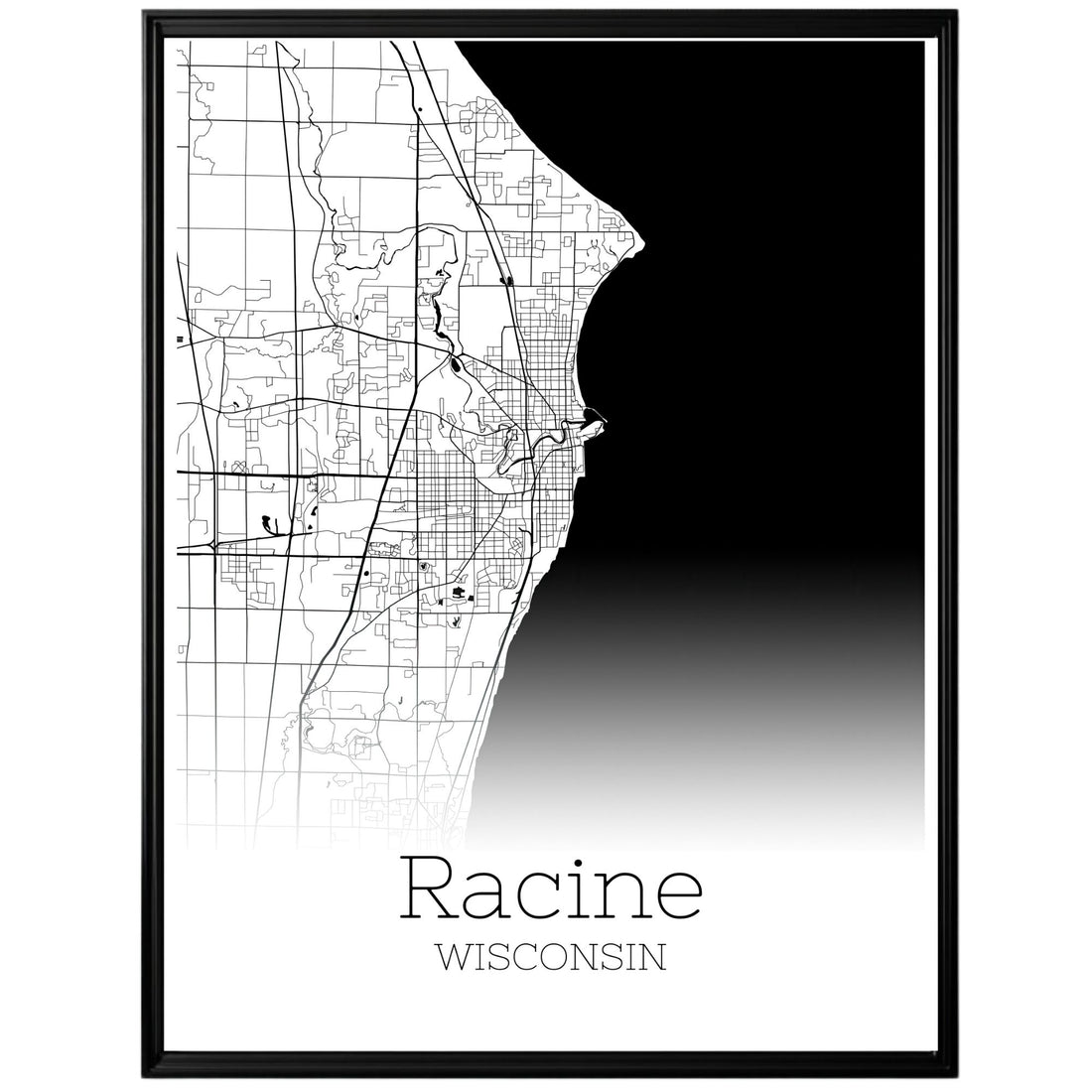 Racine Wisconsin City Map Poster - GroovyGrove