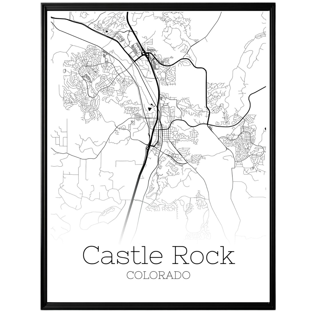 Castle Rock Colorado City Map Poster - GroovyGrove