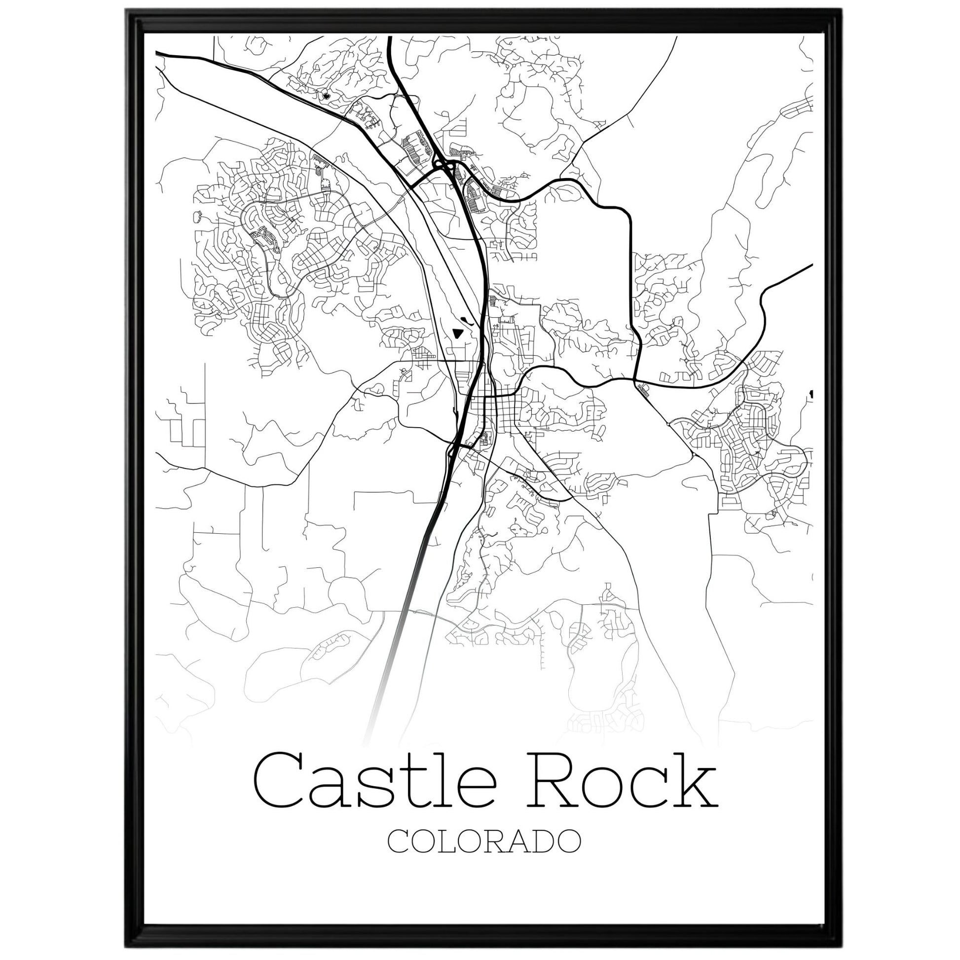 Castle Rock Colorado City Map Poster - GroovyGrove