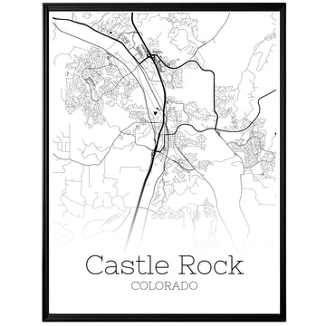 Castle Rock Colorado City Map Poster - GroovyGrove