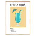 Blue Lagoon Retro Cocktail Poster - GroovyGrove