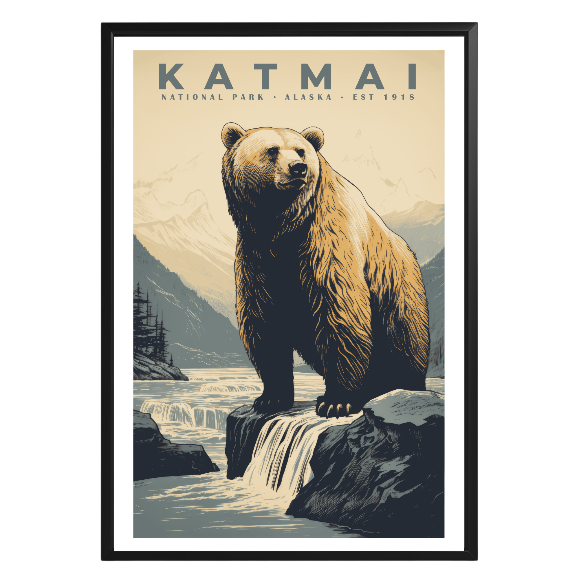 Katmai National Park Vintage Poster - GroovyGrove