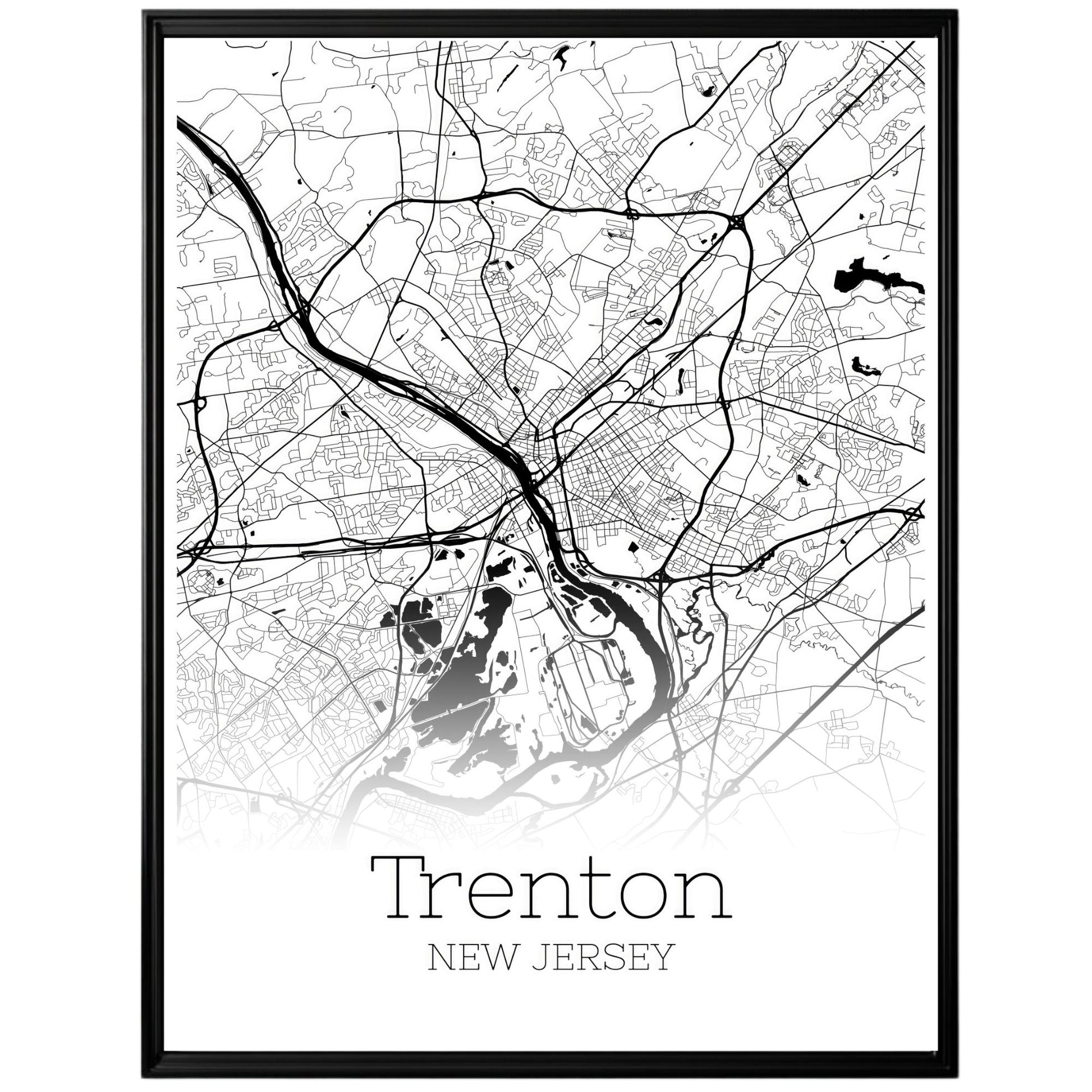 Trenton New Jersey City Map Poster - GroovyGrove