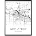 Ann Arbor Michigan City Map Poster - GroovyGrove