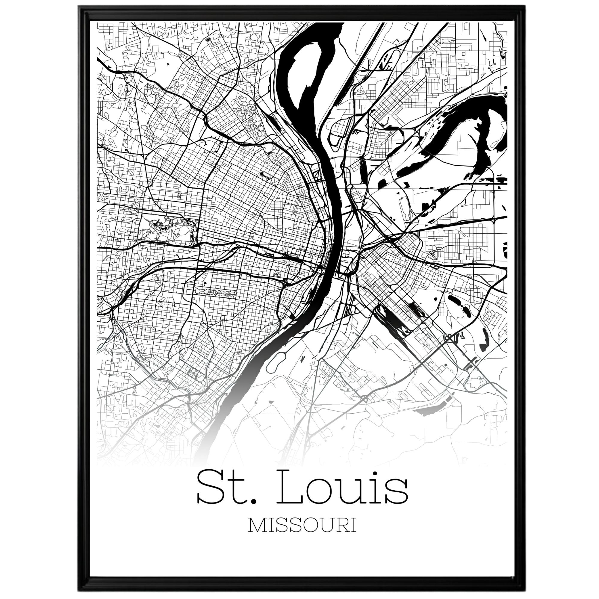 St. Louis Missouri City Map Poster - GroovyGrove