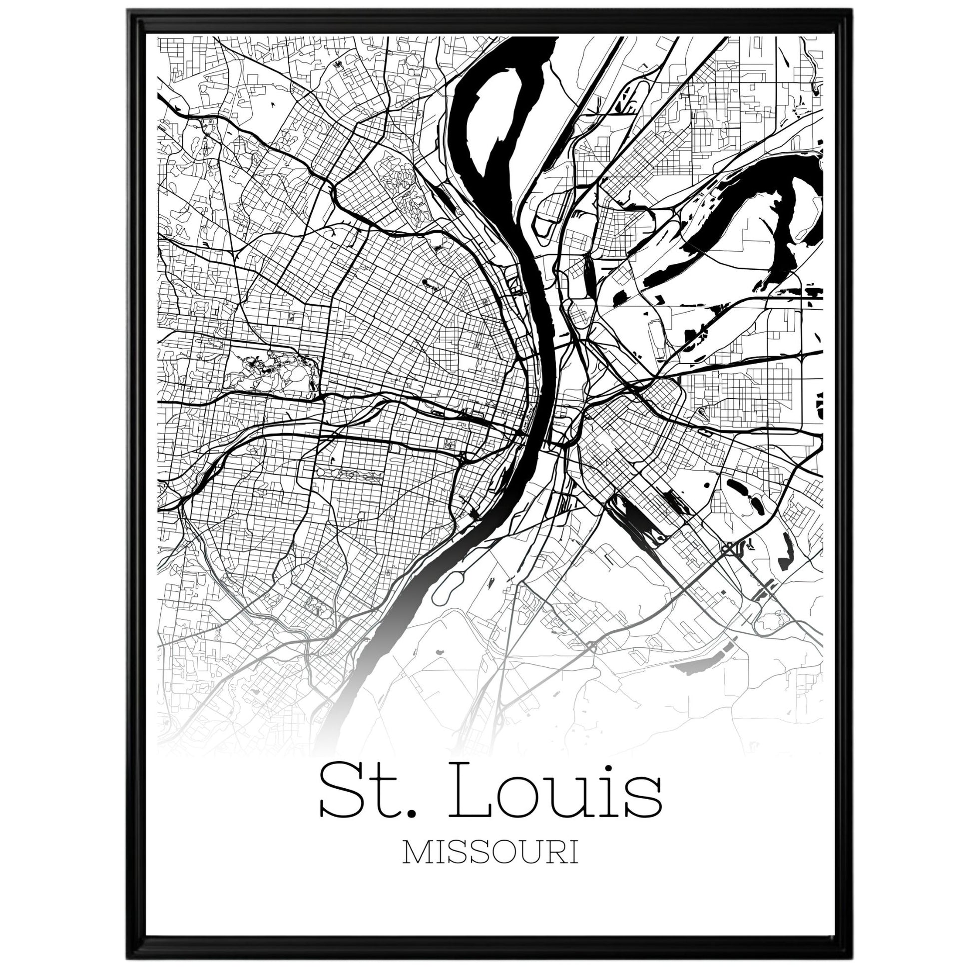 St. Louis Missouri City Map Poster - GroovyGrove