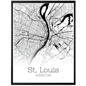 St. Louis Missouri City Map Poster - GroovyGrove