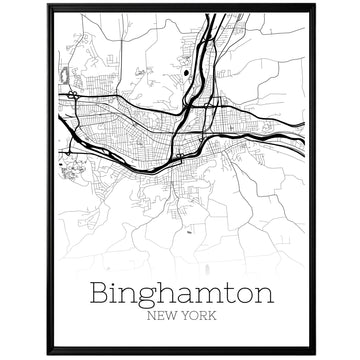 Binghamton New York City Map Poster - GroovyGrove