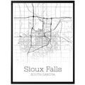 Sioux Falls South Dakota City Map Poster - GroovyGrove