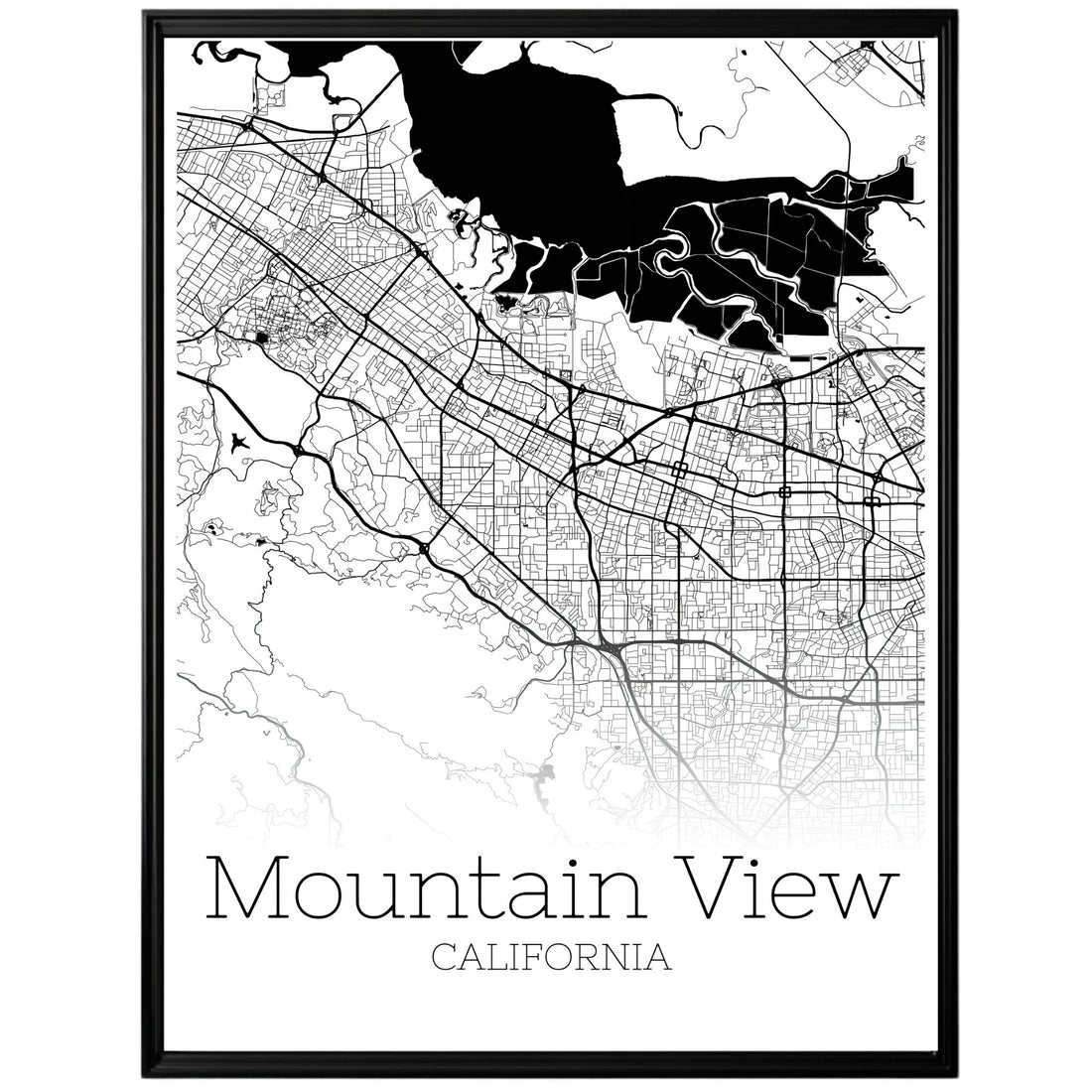 Mountain View California City Map Poster - GroovyGrove