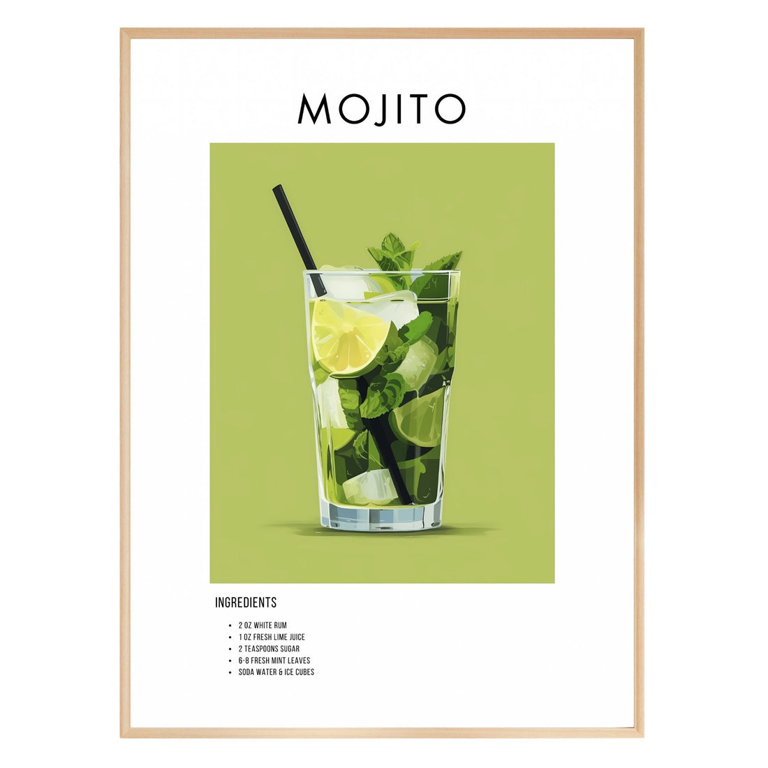 Mojito Retro Cocktail Poster - GroovyGrove