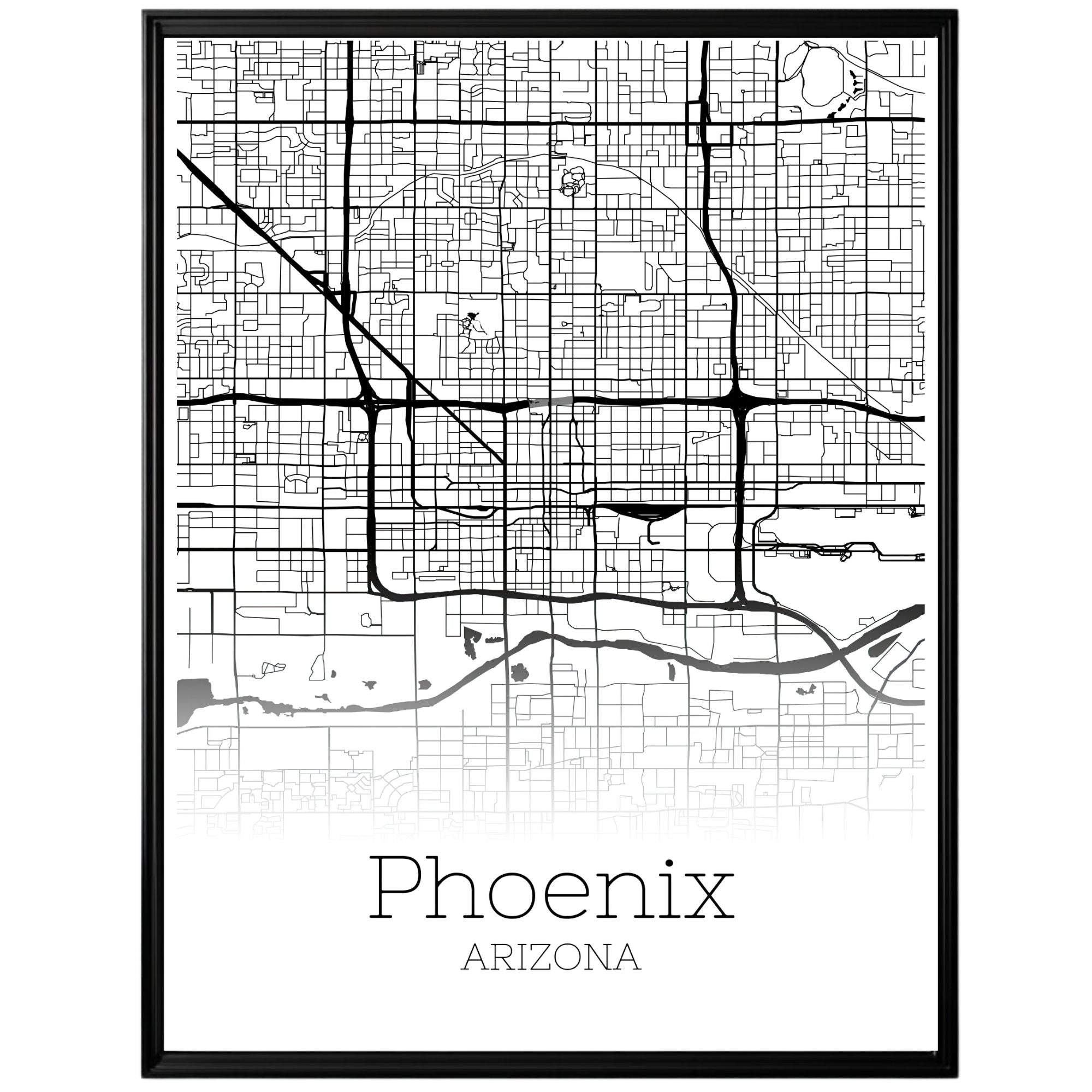 Phoenix Arizona City Map Poster - GroovyGrove