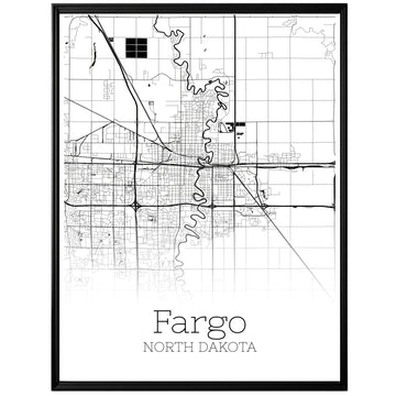 Fargo North Dakota City Map Poster - GroovyGrove