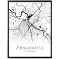 Alexandria Louisiana City Map Poster - GroovyGrove