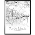 Yorba Linda California City Map Poster - GroovyGrove