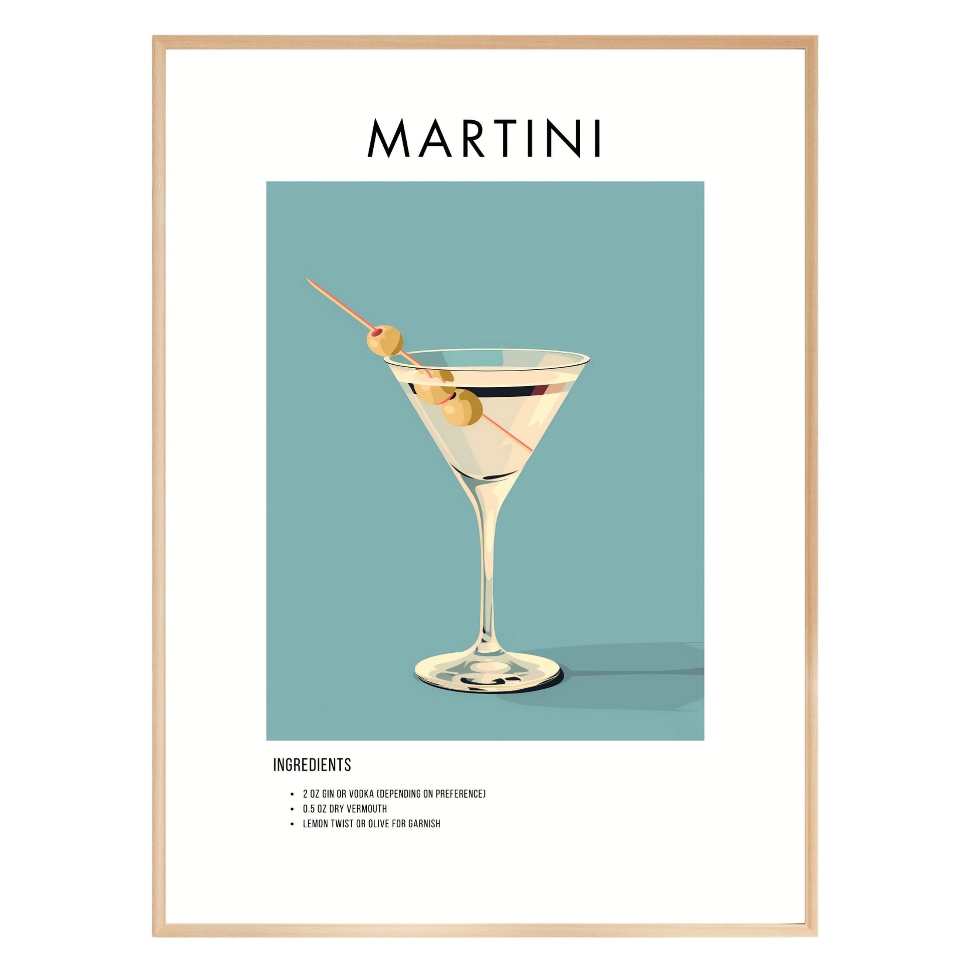 Martini Retro Cocktail Poster - GroovyGrove