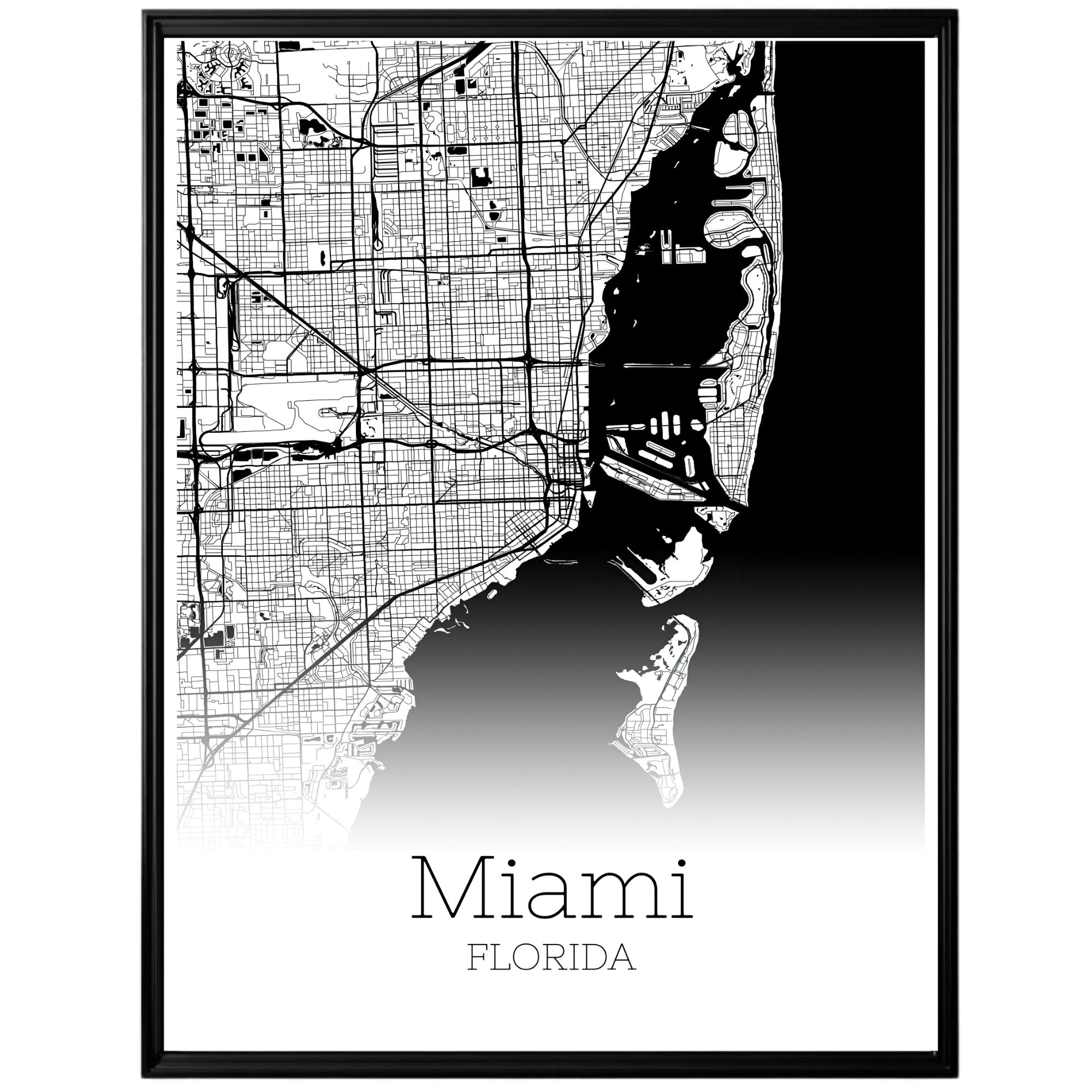 Miami Florida City Map Poster - GroovyGrove