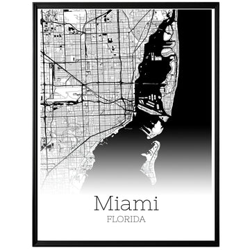 Miami Florida City Map Poster - GroovyGrove