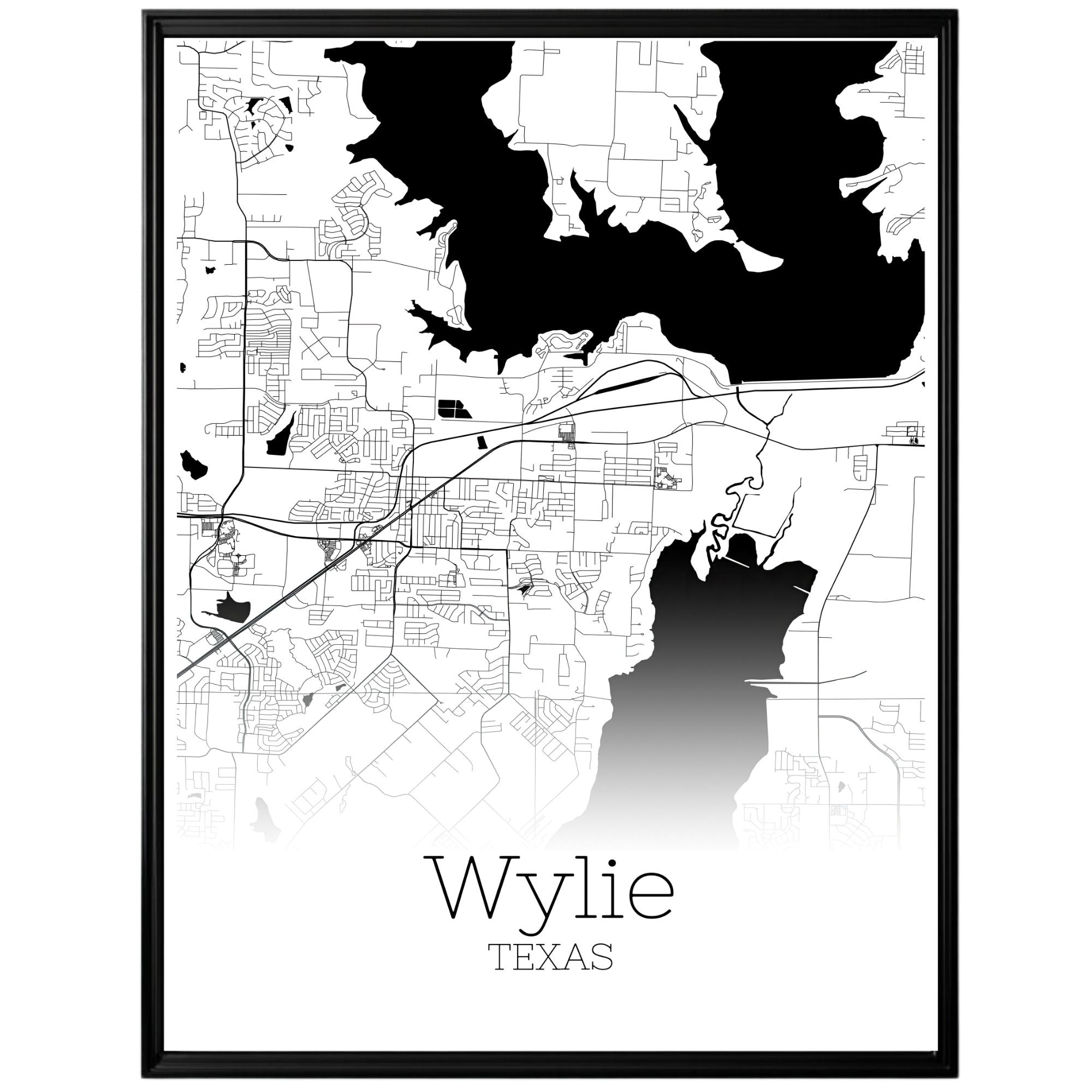 Wylie Texas City Map Poster - GroovyGrove