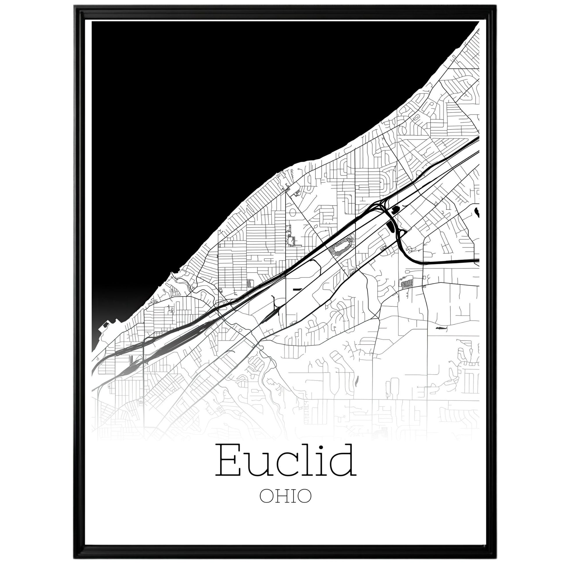 Euclid Ohio City Map Poster - GroovyGrove