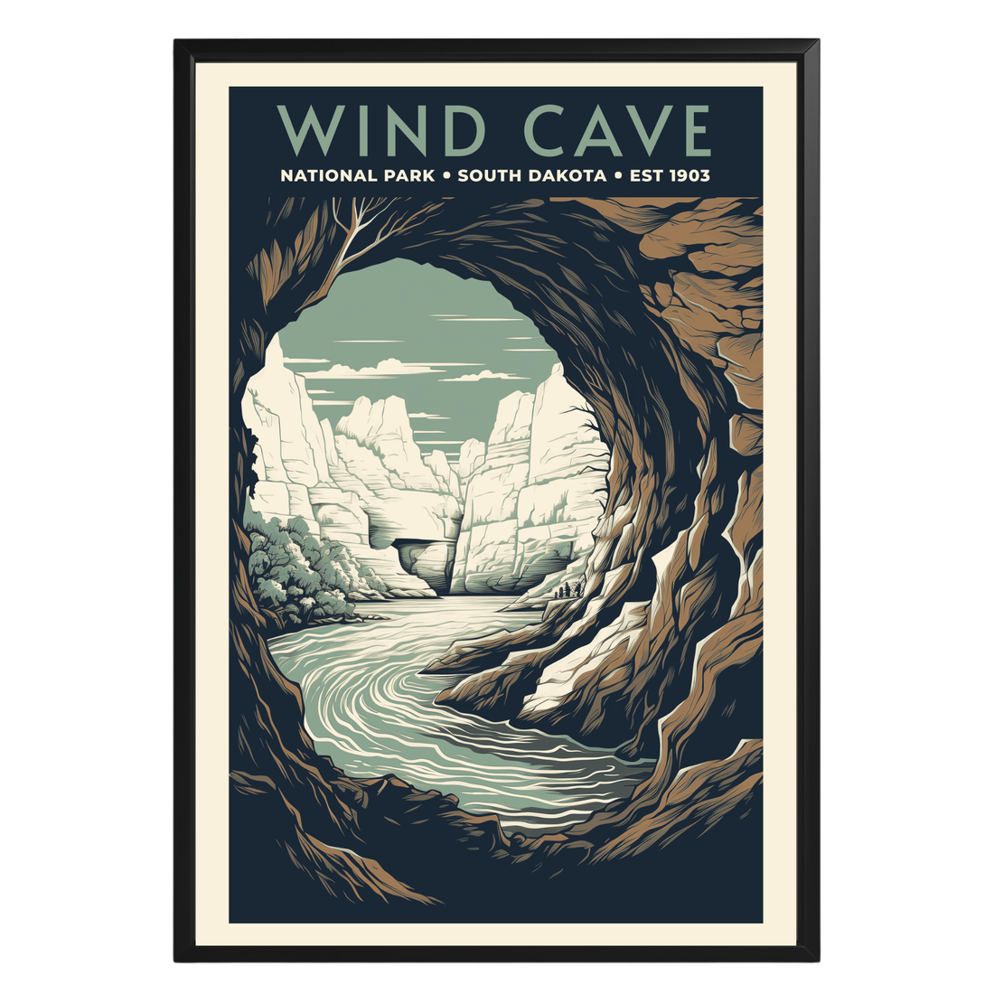 Wind Cave National Park Vintage Poster - GroovyGrove