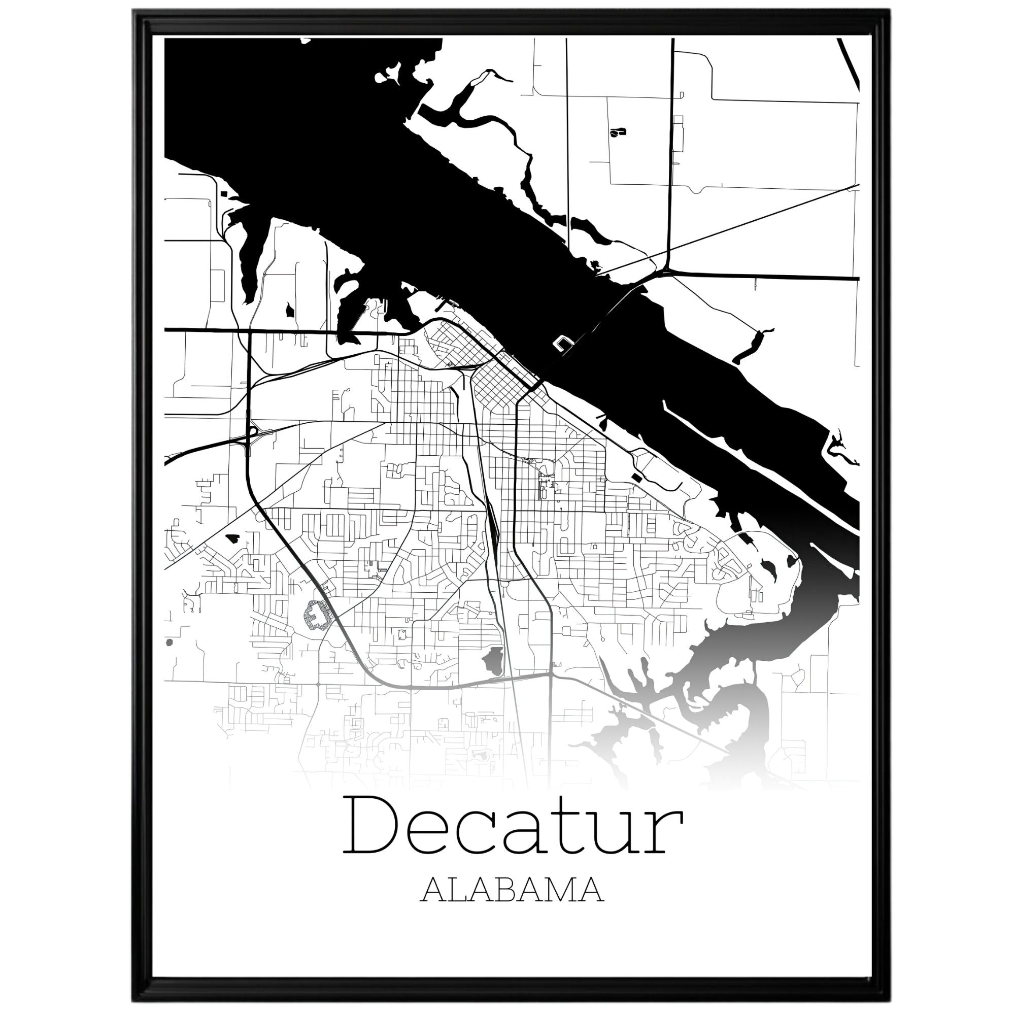 Decatur Alabama City Map Poster - GroovyGrove