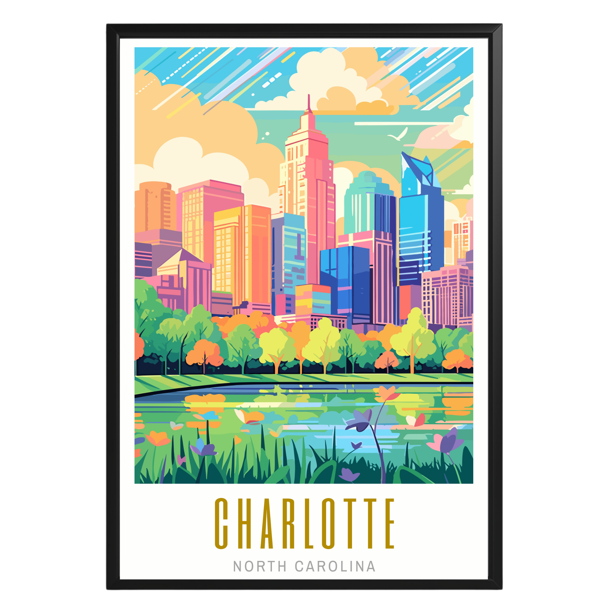 Charlotte North Carolina Poster - GroovyGrove