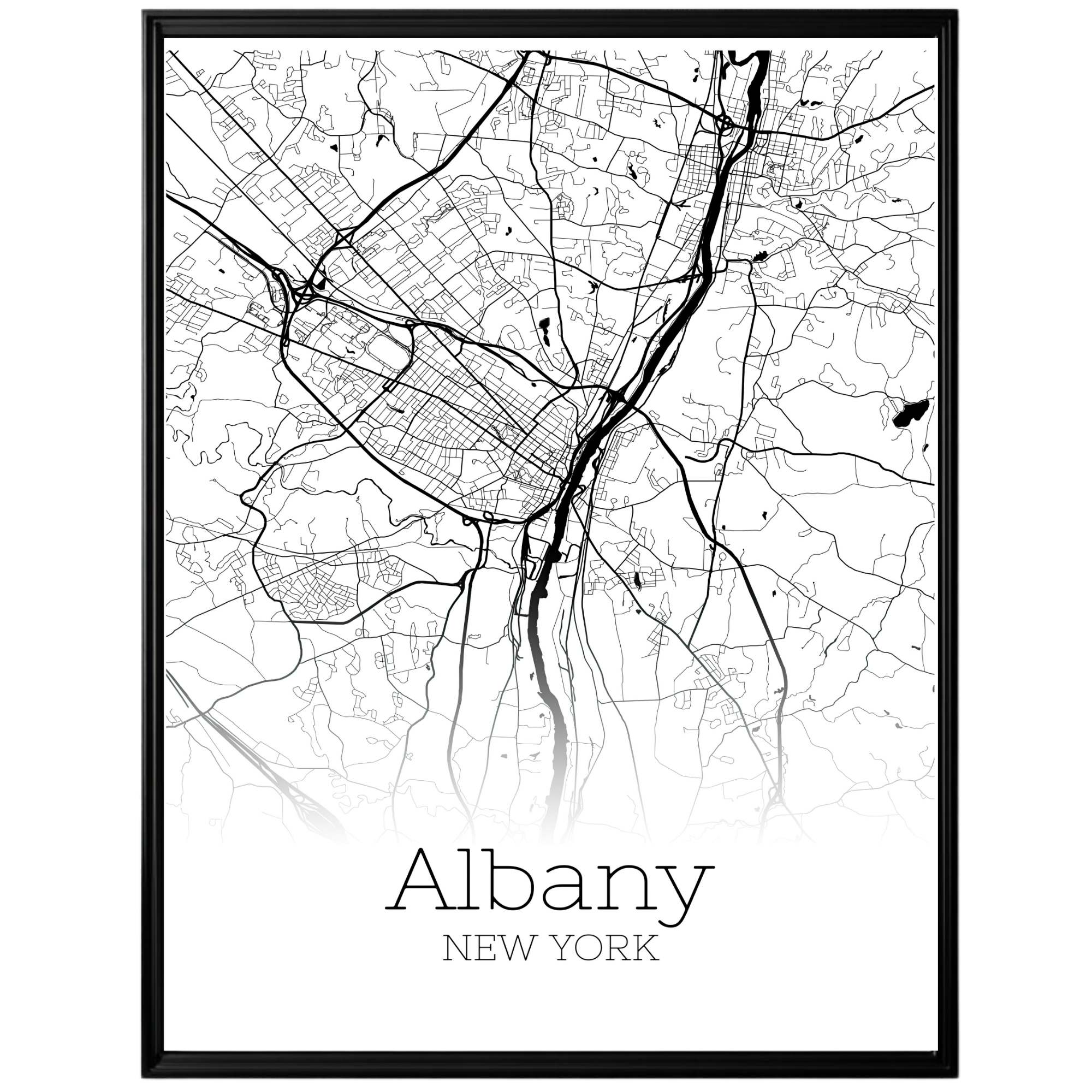 Albany New York City Map Poster - GroovyGrove