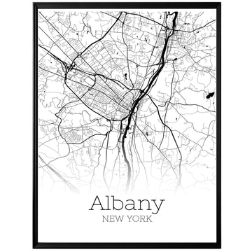 Albany New York City Map Poster - GroovyGrove