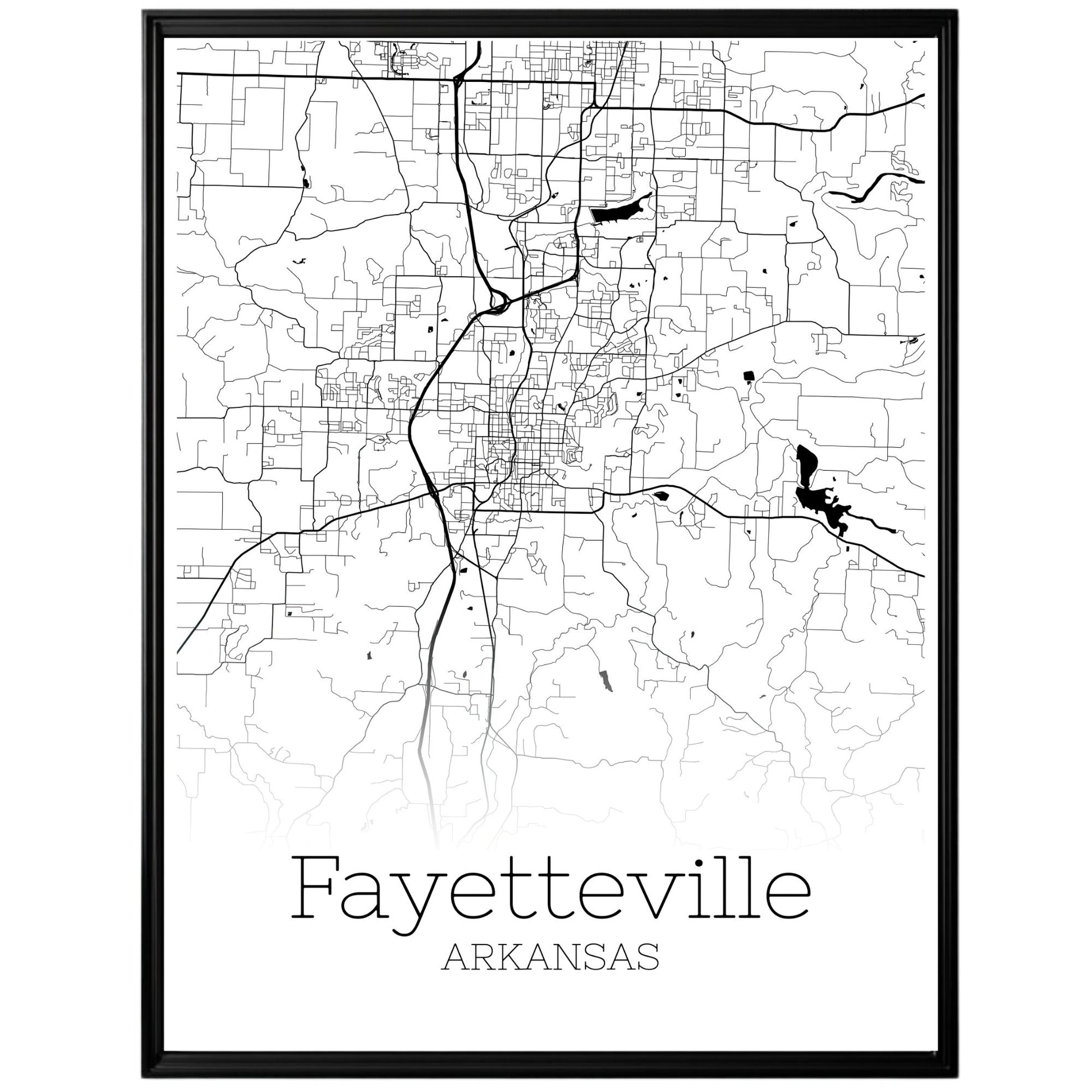 Fayetteville Arkansas City Map Poster - GroovyGrove