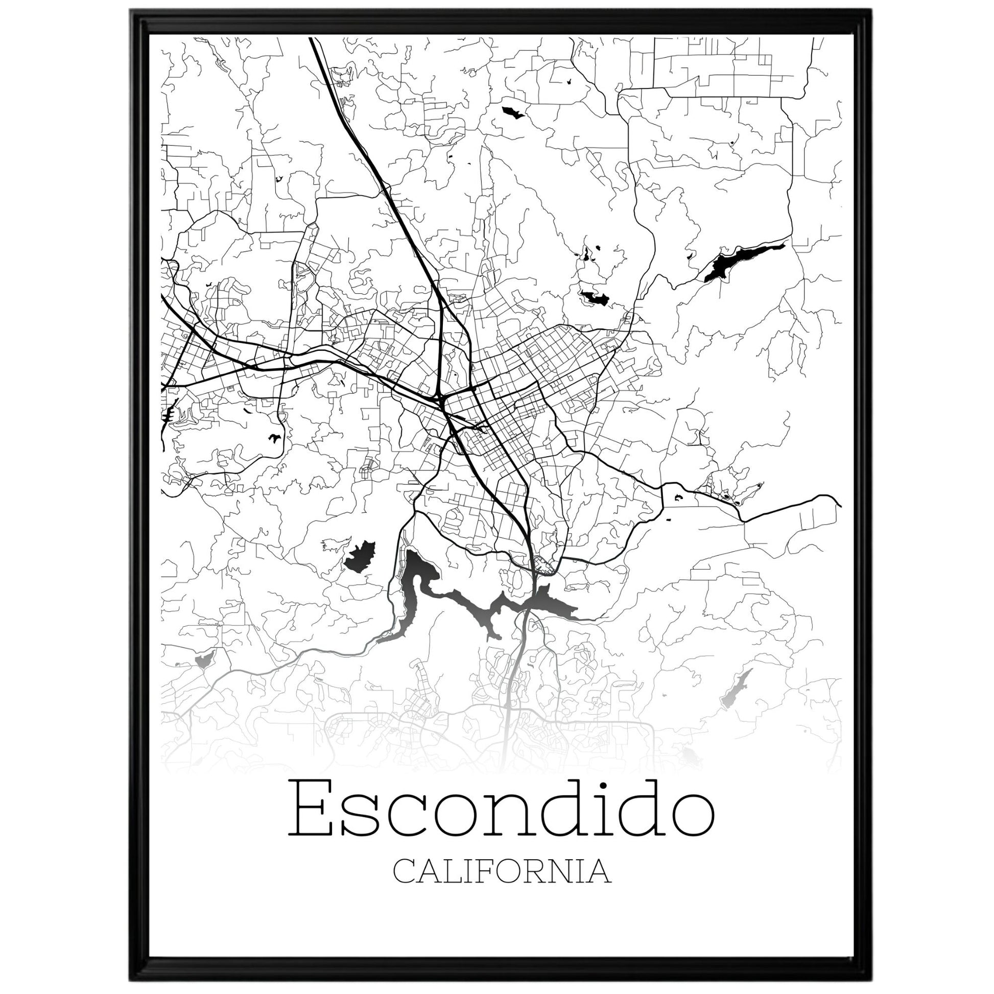 Escondido California City Map Poster - GroovyGrove