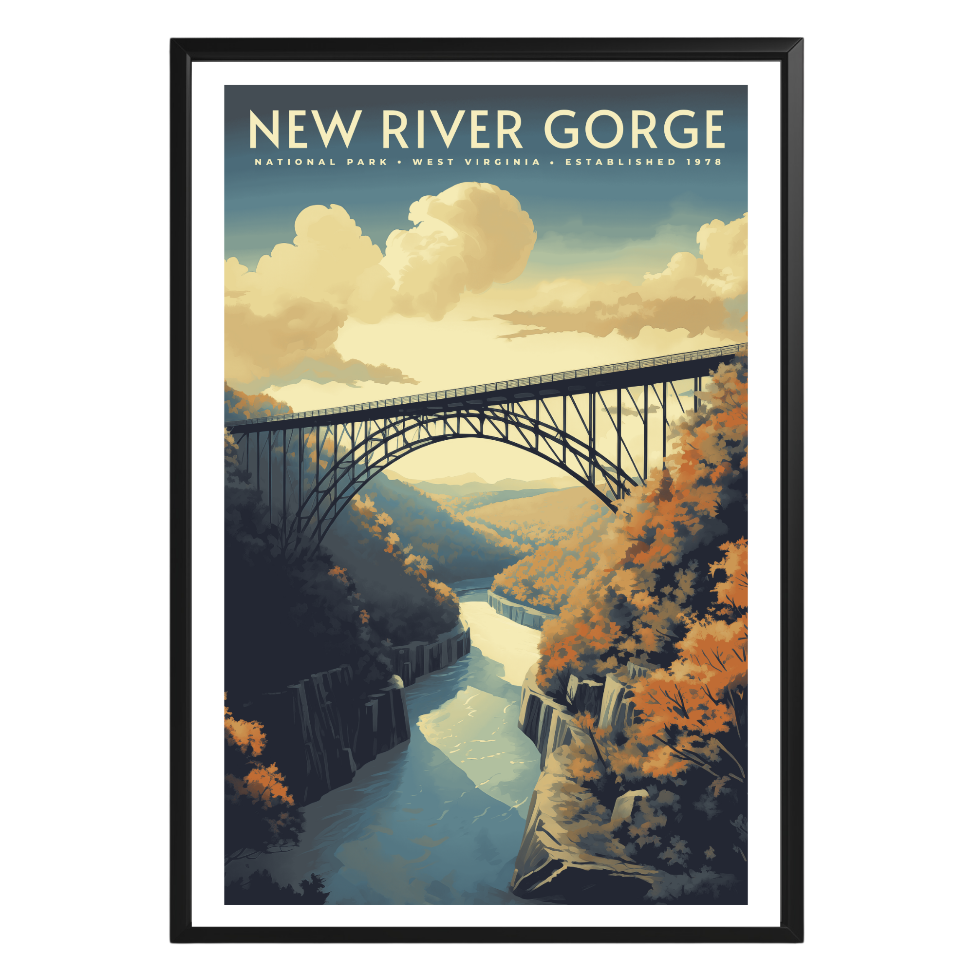 New River Gorge National Park Vintage Poster - GroovyGrove