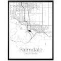 Palmdale California City Map Poster - GroovyGrove