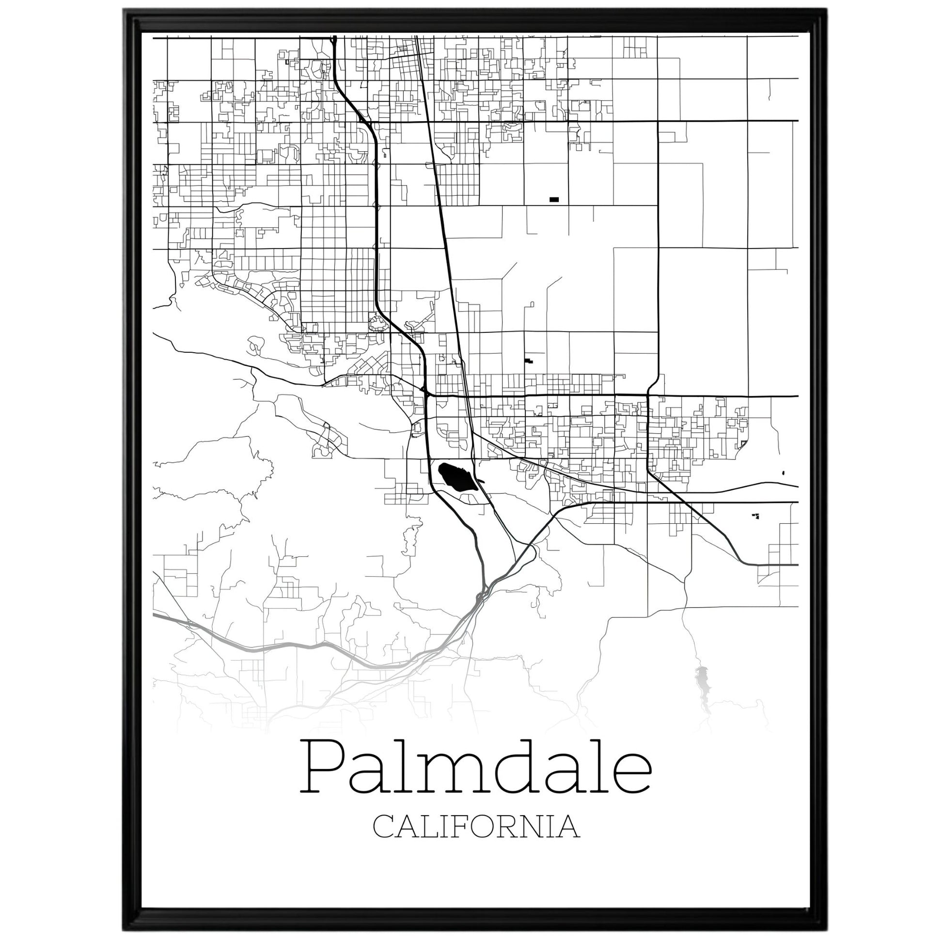 Palmdale California City Map Poster - GroovyGrove