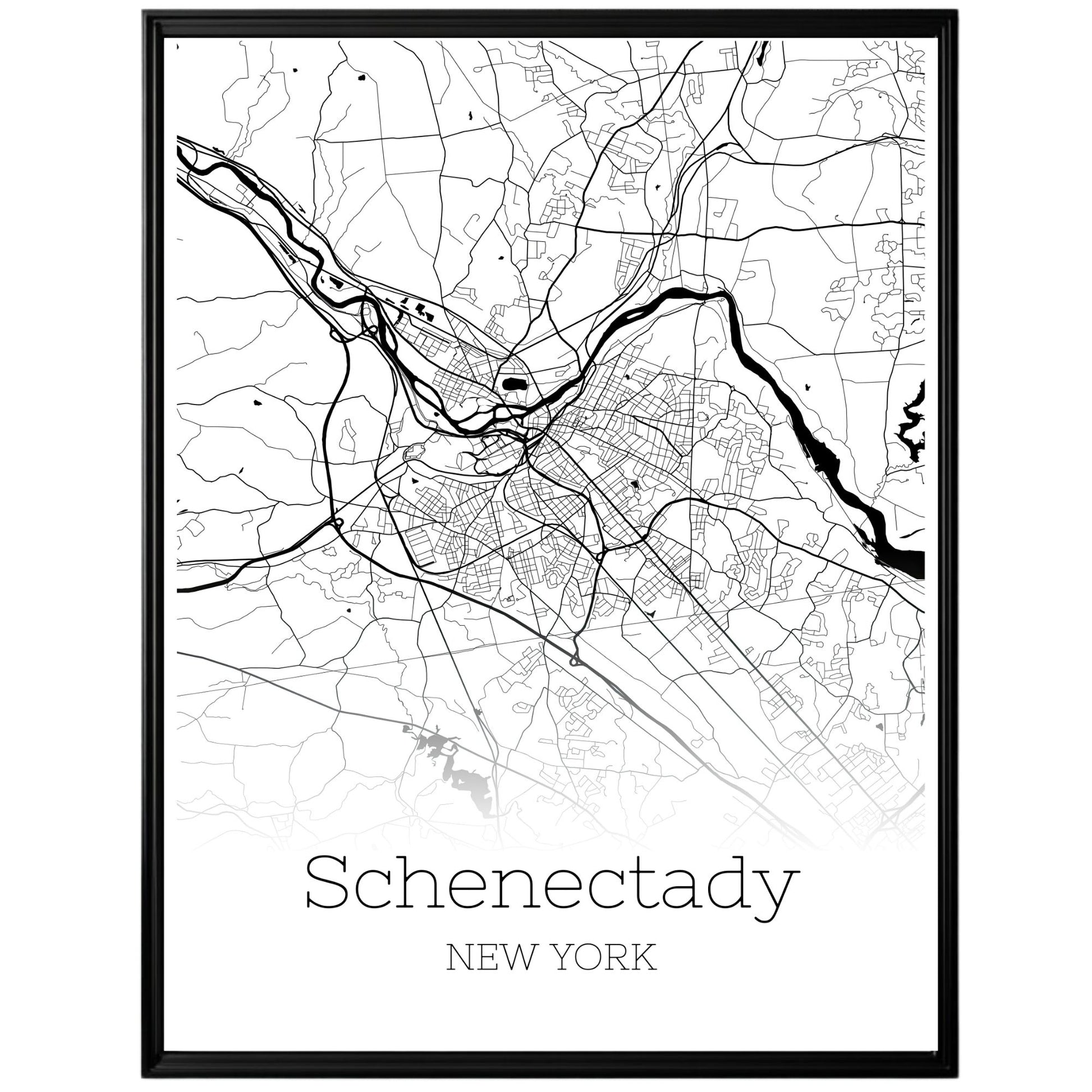 Schenectady New York City Map Poster - GroovyGrove