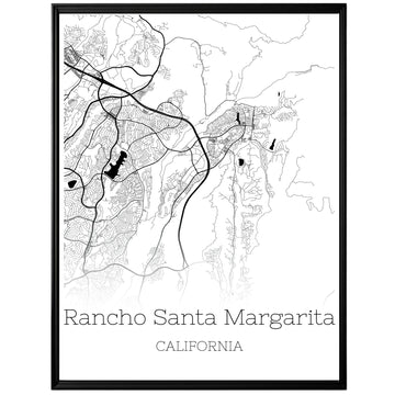 Rancho Santa Margarita California City Map Poster - GroovyGrove