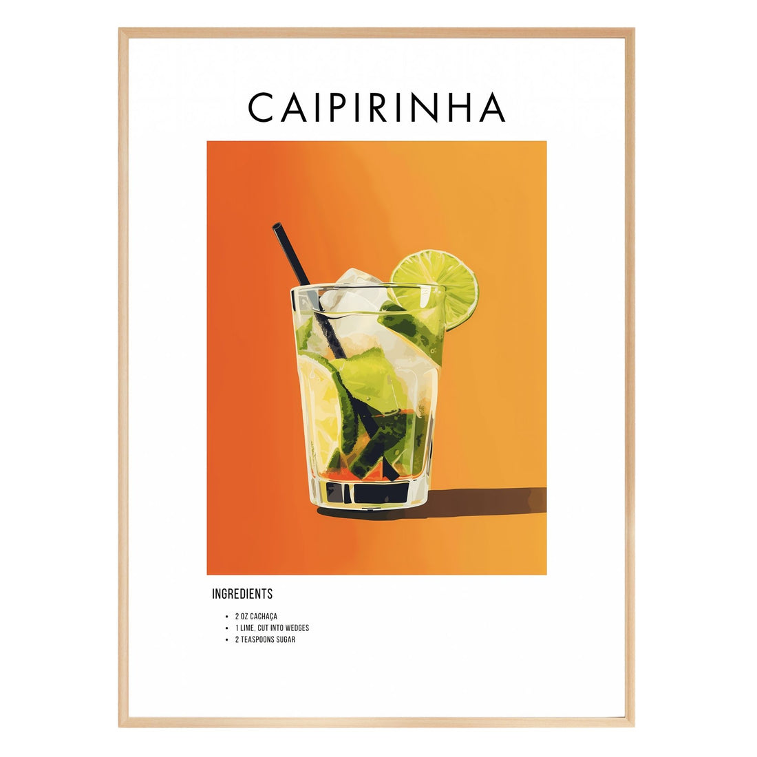 Caipirinha Retro Cocktail Poster - GroovyGrove