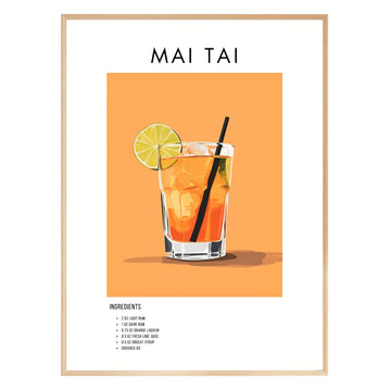 Mai Tai Retro Cocktail Poster - GroovyGrove