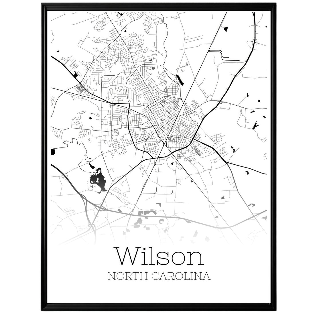 Wilson North Carolina City Map Poster - GroovyGrove