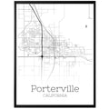 Porterville California City Map Poster - GroovyGrove