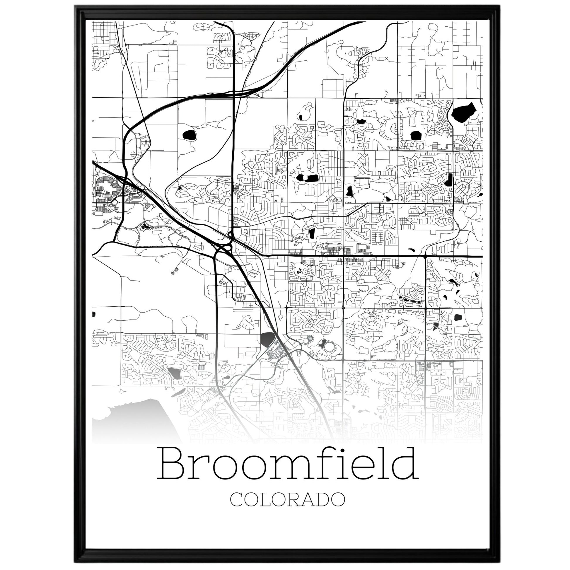 Broomfield Colorado City Map Poster - GroovyGrove