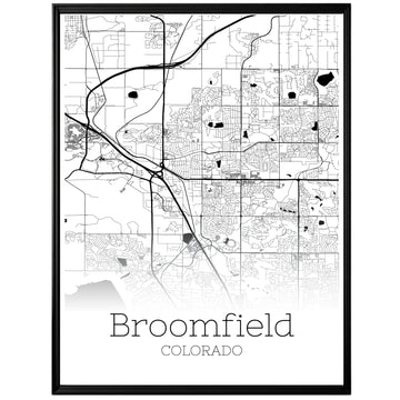 Broomfield Colorado City Map Poster - GroovyGrove